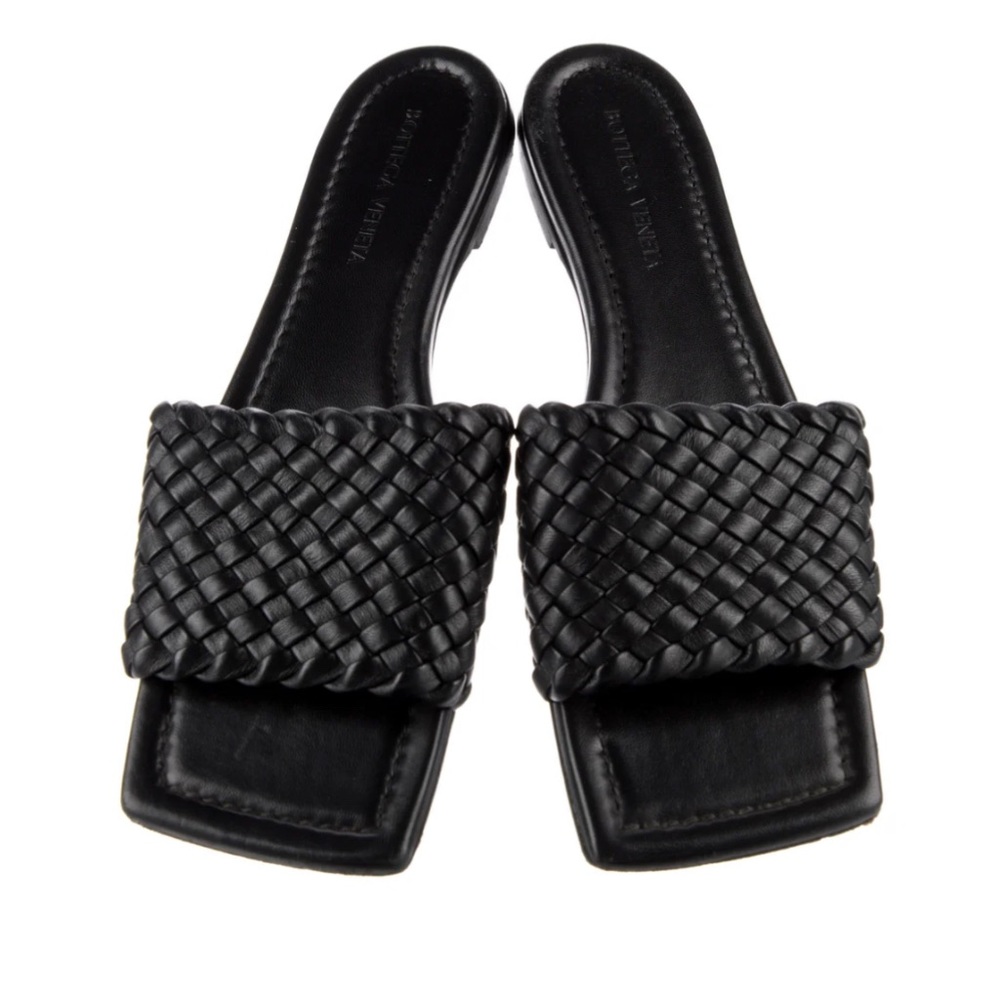 Bottega Veneta 2019 Woven Leather Slide Sandals